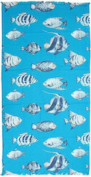 Jolie Cotton Beach Towel 90x180cm Oceano-Turquoise Turquoise