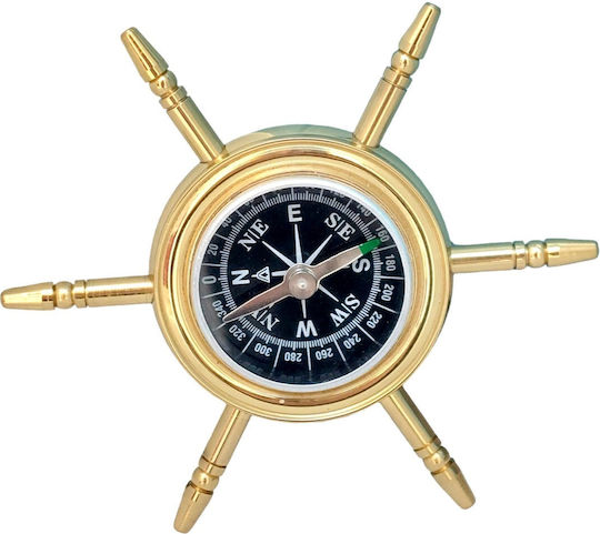 Nautischer Kompass Schiffsruderform Bronze Nautischer Kompass 9 cm