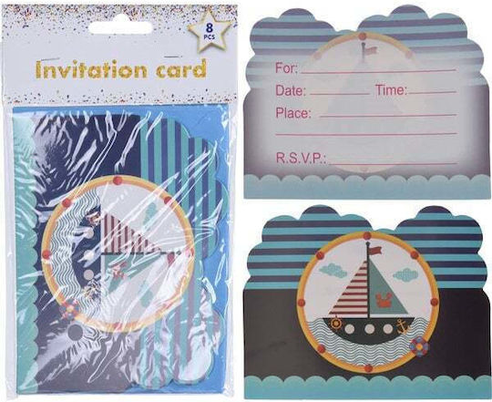 Kinderparty Einladungspapier Set/8 Boot
