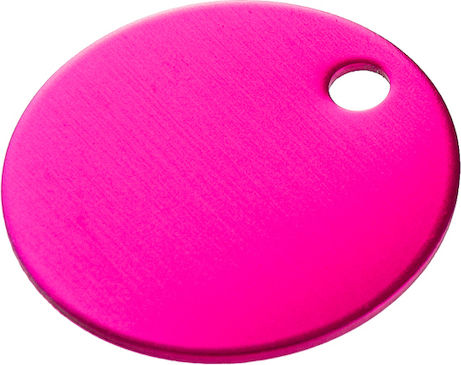 Metal Pet ID Tag Round No2 7 Colors 1 Side Fuchsia