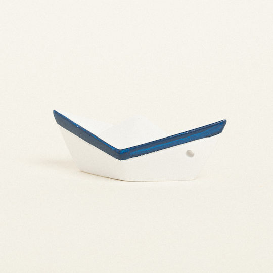 Beauty Home Keramikboot 7,5 x 3,5 x 3 cm Weiß Blau