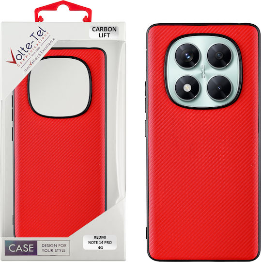 Volte-Tel Carbon Lift Back Cover Σιλικόνης Κόκκινο (Redmi Note 14 Pro 4G)