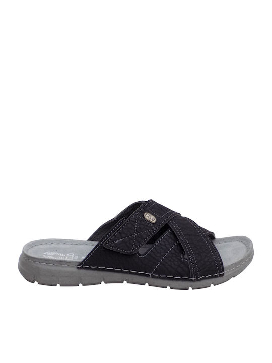 Leder Herrensandalen in Schwarz Farbe