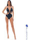 Solids Swimsuit with Cutouts Black