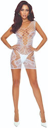 Passion Bodystocking Секси рокля Бял