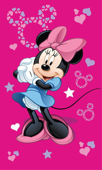 Cotton Towel 30x50 Minnie Mouse Dark Pink