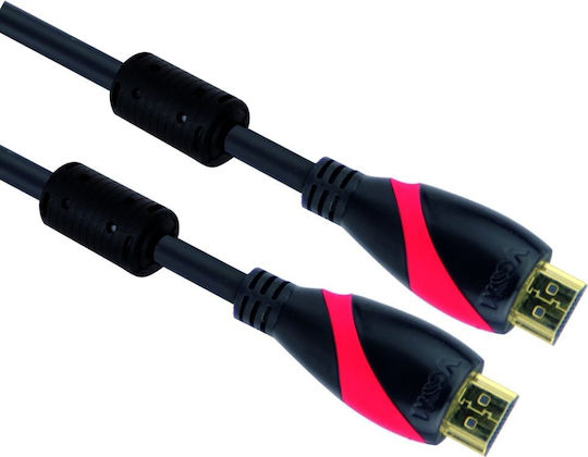 Cablu Vcom Cg525d HDMI M la HDMI M 10m Negru V1.4 Conectori placati cu aur Ferrită