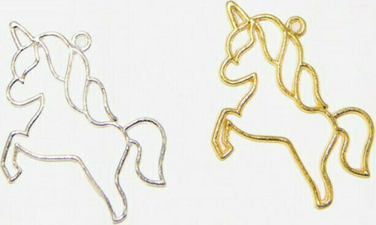 Cal metalic 4,3x5,3cm argintiu 1buc