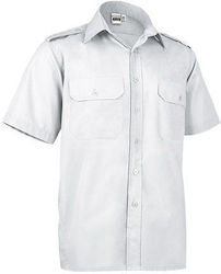 Valento Vigilant Short Sleeve Epaulette Shirt White
