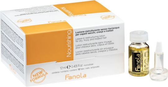 Fanola Nourishing Leave-In Αμπούλες Μαλλιών Αναδόμησης 12x12ml