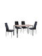 Esszimmer 4Stück Black 120x70cm
