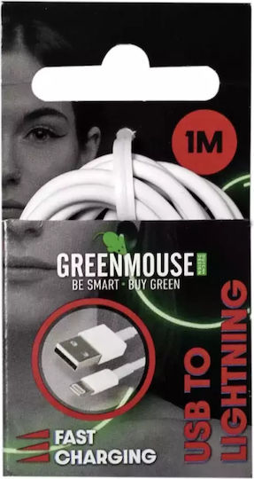 Green Mouse Regular USB-A la Cablu Lightning Alb 1m (66956460)
