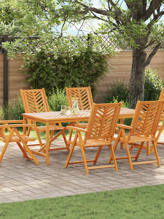 Garten- und Outdoor-Möbelsets Typsatz Speisesaal 7 Stück Braun