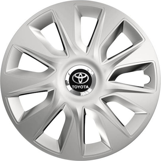 Versaco Car Hubcap Set with Toyota Emblem 13" 4pcs Silver