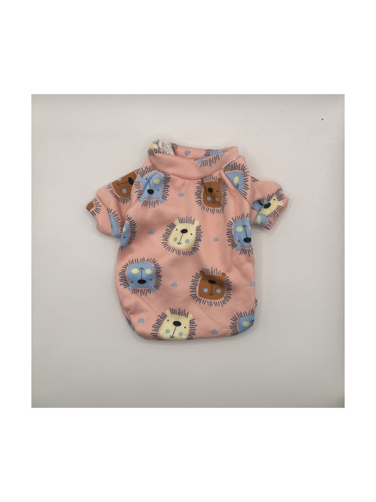 Bonnie Small Pink Dog T-Shirt with Lion Cub Design