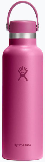 Hydro Flask Standard Mouth mit Flex Strohdeckel Edelstahl Thermosflasche 621ml Reef mit Stroh