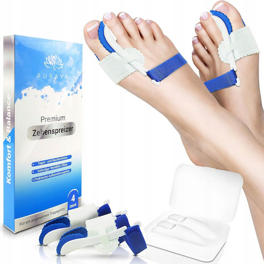 Set 4 Orthopedic Toe Separators Purava από Σιλικόνη για το Κότσι