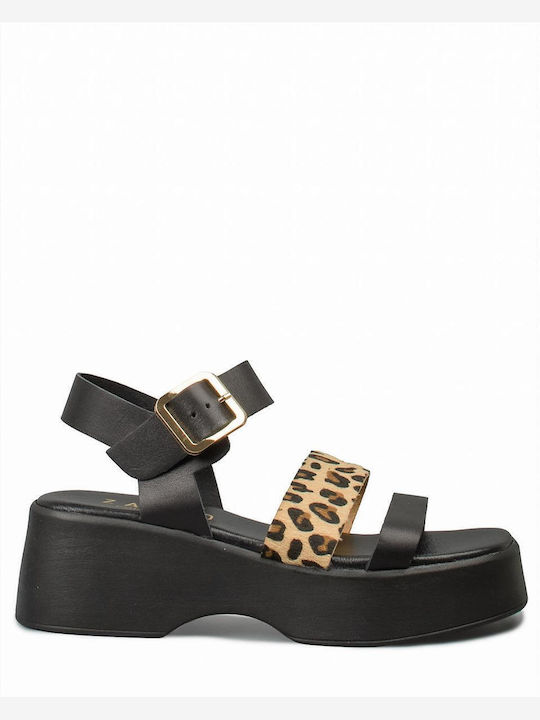 Women's Flat Sandals Flatforms in Black Color