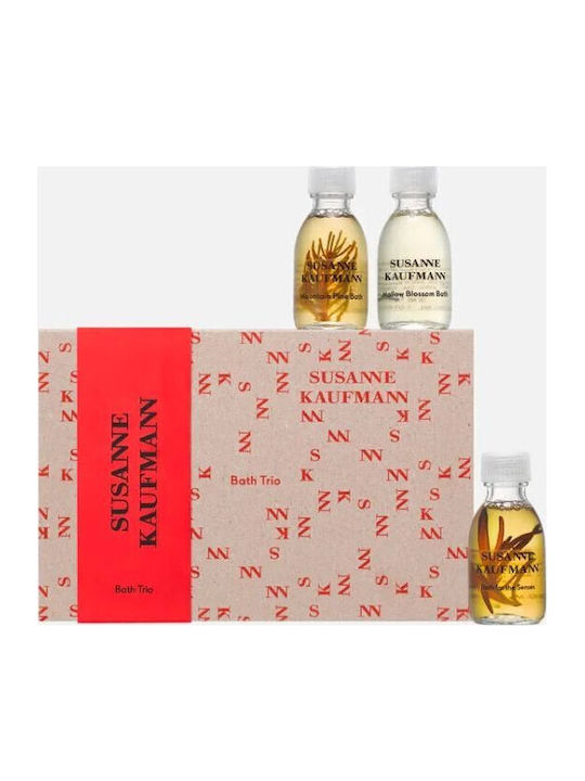 Set de baie Susanne Kaufmann, trei piese: Ulei de baie hrănitor pentru simțuri 30ml + Ulei de baie relaxant cu pin de munte 30ml + Spumă hrănitoare cu nalbă Set de baie Susanne Kaufmann, trei piese: Ulei de baie hrănitor pentru simțuri 30ml + Ulei de baie relaxant cu pin de munte 30ml + Spumă hrănitoare cu nalbă