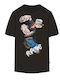 Tricou cu mânecă scurtă pentru adulți – Popeye Pictură Negru