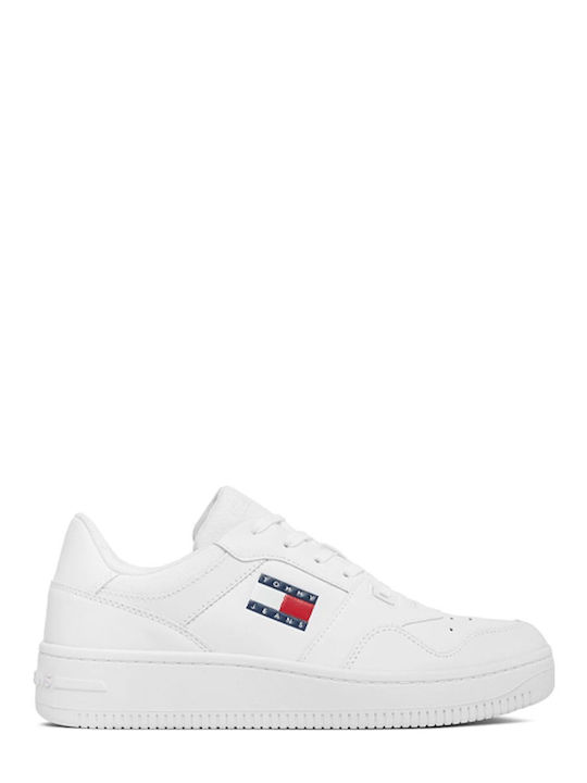 Tommy Hilfiger Retro Basket Ess Turnschuhe Weiße
