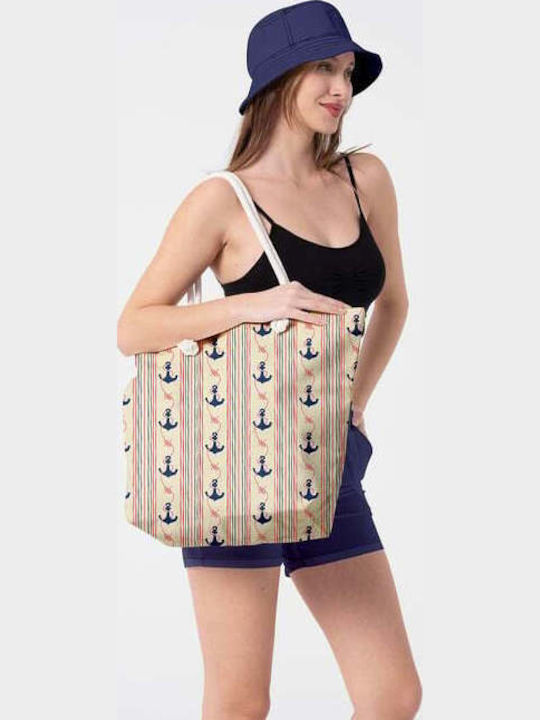 Miami Beach Fabric Beach Bag Beige