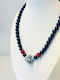 Halskette aus Silber Marineblau
