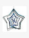Metal Christmas Decorative Pendant Star 33x3x34cm Blue