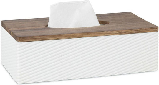 Andrea House Θήκη για Χαρτομάντηλα Ξύλινη Λευκή 25x13x7.5cm BA25147 Andrea House Θήκη για Χαρτομάντηλα Ξύλινη Λευκή 25x13x7.5cm BA25147