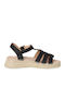 Women's Flat Sandals in Black Color