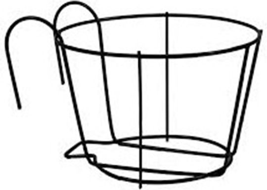 Hanging Pot Stand Metal Black 26cmx18.5cmx31cmcm.