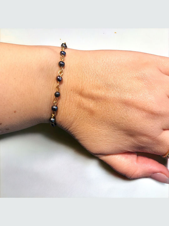 Women's Steel Bracelet with Pearls 18cm