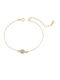 Women's Bracelet Chain with Eye Design in Silver Gold Plated with Zircon 15cm