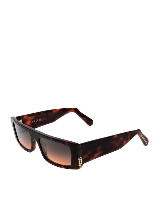 GCDS Unisex Sunglasses with Brown Plastic Frame and Brown Gradient Lens