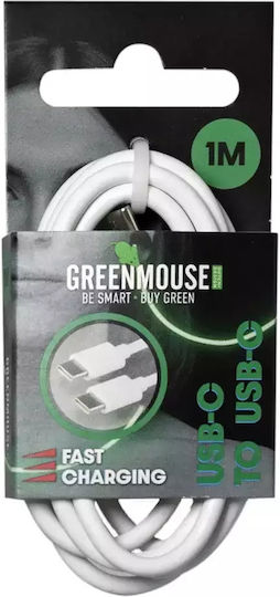 Green Mouse Regular USB 2.0 Cablu USB-C bărbătesc - USB-C Alb 1m (66956596)