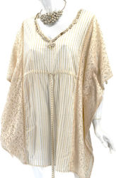 Ammos Damenbademode Kaftan Beige