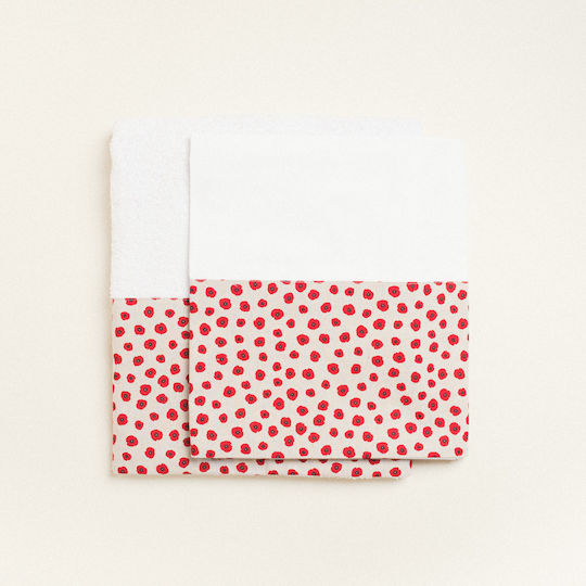 Beauty Home Set Christening Oilcloths Small Poppies White 3 Pieces