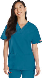 Dickies Signature Women's Blue Medical Blouse Cotton and Polyester Dickies Signature Women's Blue Medical Blouse Cotton and Polyester