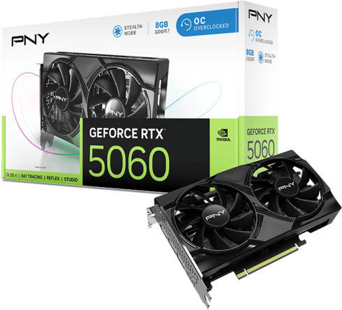 PNY GeForce RTX 5060 8GB GDDR7 Dual Fan OC Κάρτα Γραφικών
