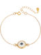 Women's Chain Bracelet with Eye Design in Silver Gold Plated 15cm