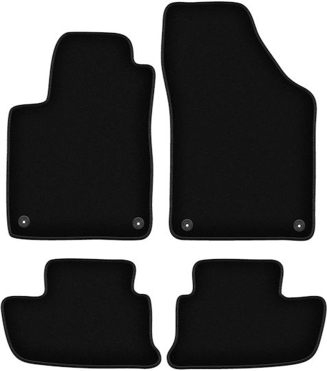 Covorașe de podea negre simple din catifea Peugeot RCZ Coupe 2010-2015