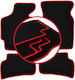 Carlux-red Car Mats Mazda Mx-6 I Coupe 1988-1992