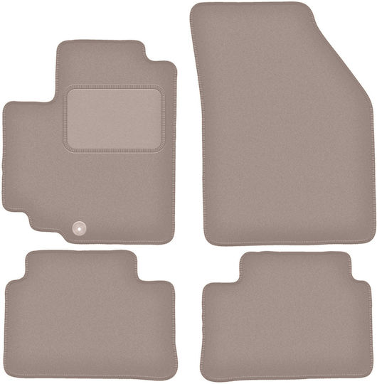 Beige Velvet Car Mats Nissan Pixo Hatchback 2008-2013