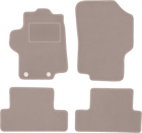Beige Velvet Floor Mats Peugeot 1007 Minivan 2004-2009