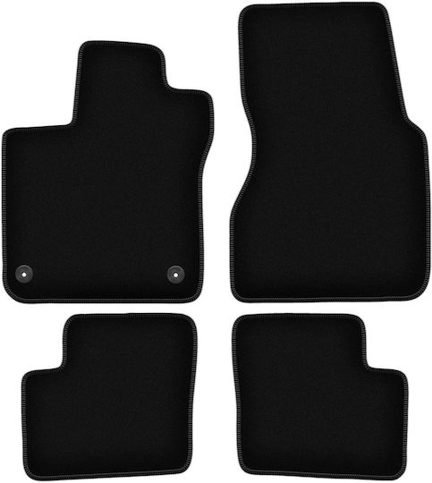 Basic Black Velvet Floor Mats Smart Forfour Ii Hatchback 2014