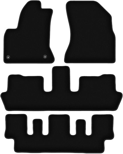 Basic Schwarze Samt-Fußmatten Citroen C4 Grand Picasso 7-Sitzer 2006-2013