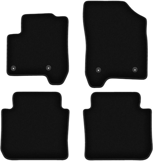 Covorașe de podea din catifea neagră simple Citroen C3 Picasso Minivan 2008-2017