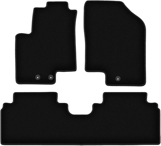Schwarze Samt-Fußmatten Basic für Kia Venga Minivan 2009-2017
