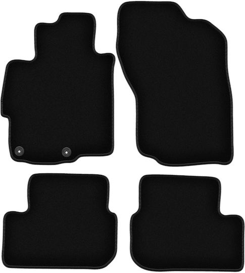Schwarze Samt-Fußmatten Basic für Mitsubishi Lancer VIII CY Sedan Sportback 2007-2016