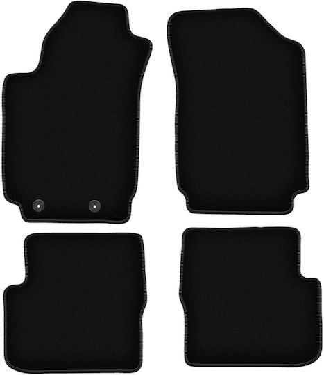 Covorașe de podea negre simple din catifea Fiat Stilo Hatchback Station Wagon 2000-2008